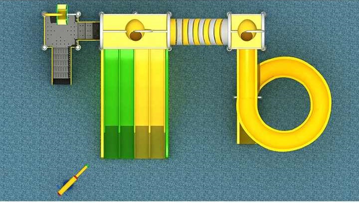 Cầu trượt liên hoàn bể bơi CTLHNKB02 Dochoikinhbac