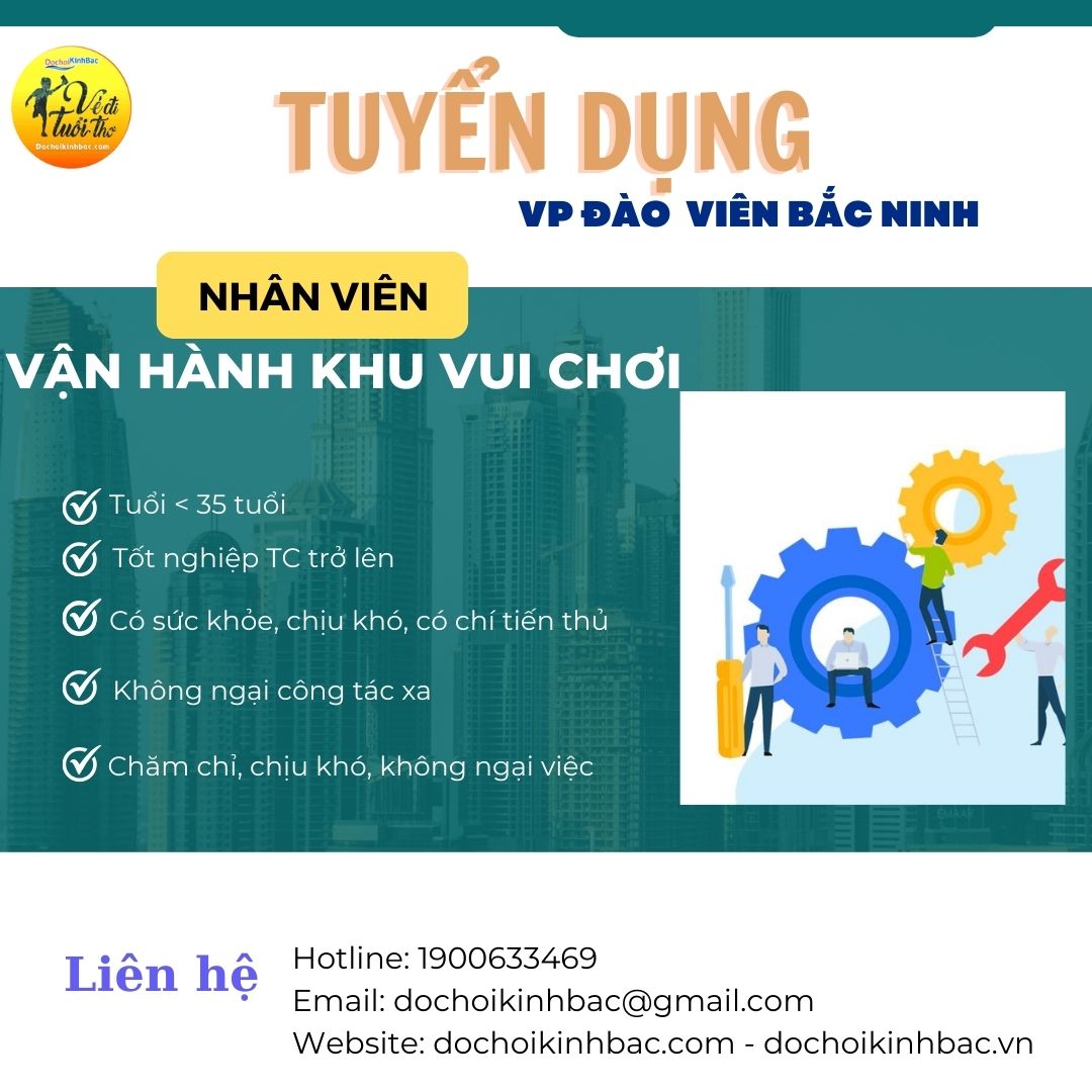 CHI NHÁNH VĂN PHÒNG ĐÀO VIÊN SỐ 1 CẦN TUYỂN NHÂN VIÊN VẬN HÀNH KHU VUI CHƠI