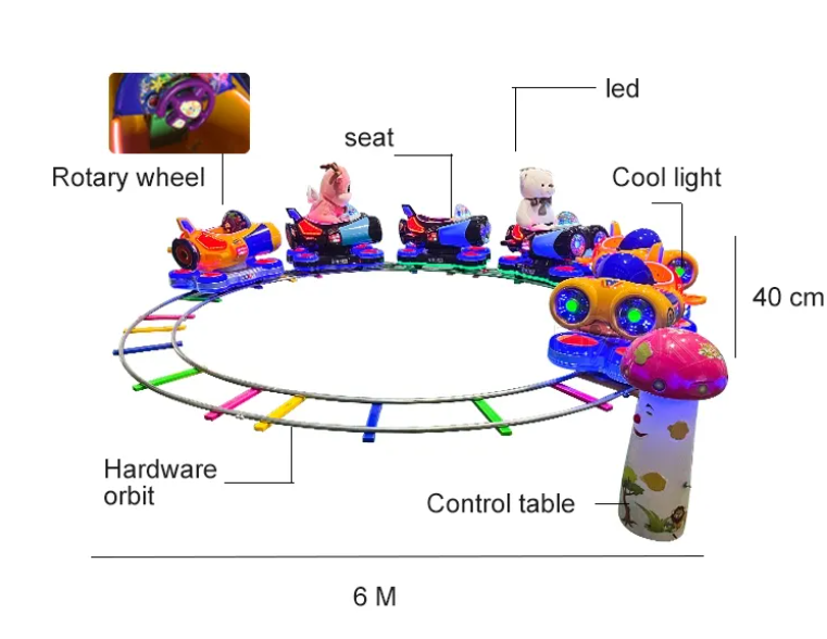 Tàu điện xe điện mini led XDTDKB06 Dochoikinhbac Trò chơi giải trí thú vị