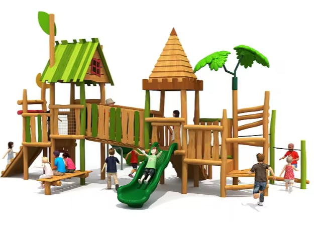 Cầu trượt liên hoàn gỗ LHGOKB38 Dochoikinhbac Giải trí siêu hấp dẫn từ khu vui chơi trẻ em