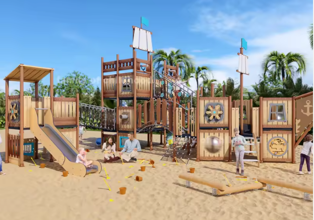 Mẫu thiết kế 3D khu vui chơi ngoài trời KVCNTKB06 Dochoikinhbac