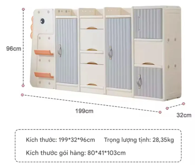Thiết kế tủ cá nhân mầm non MNKB12 Dochoikinhbac 