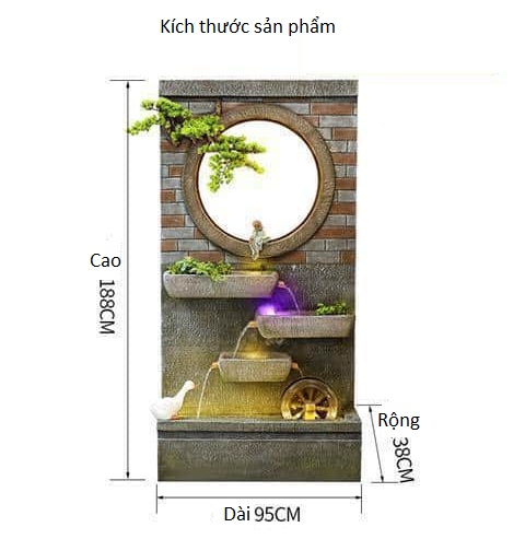 Thác Nước Phong Thủy Chú Tiểu Thiền Dưới Ánh Trăng 