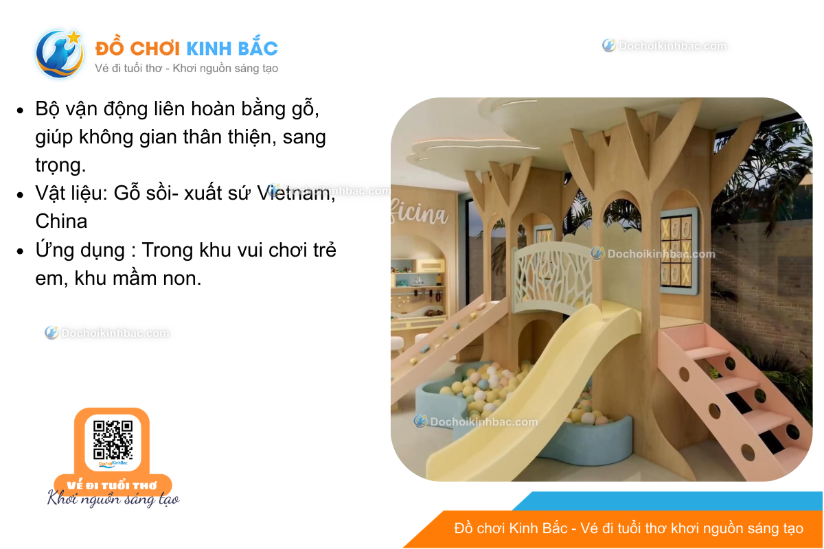 Vận động liên hoàn gỗ LHGOKB50 Dochoikinhbac Giải trí siêu hấp dẫn từ khu vui chơi trẻ em