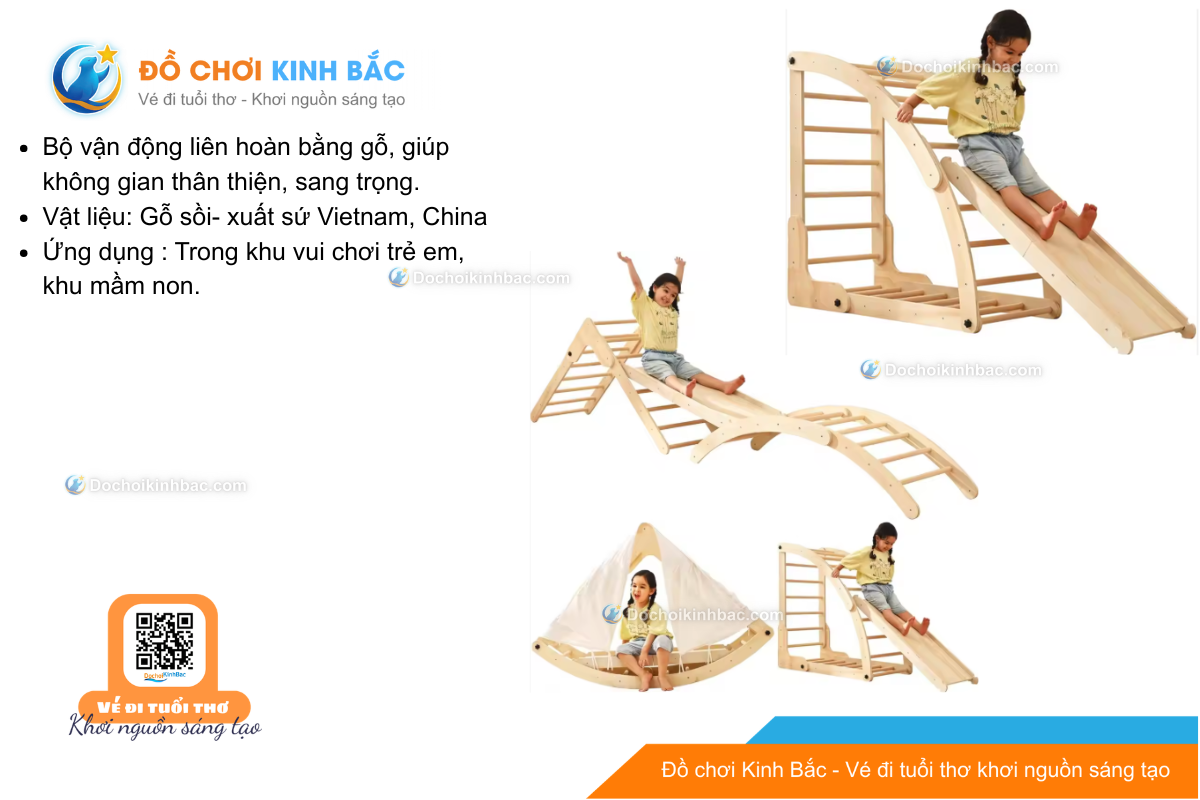 Vận động liên hoàn gỗ LHGOKB55 Dochoikinhbac Giải trí siêu hấp dẫn từ khu vui chơi trẻ em