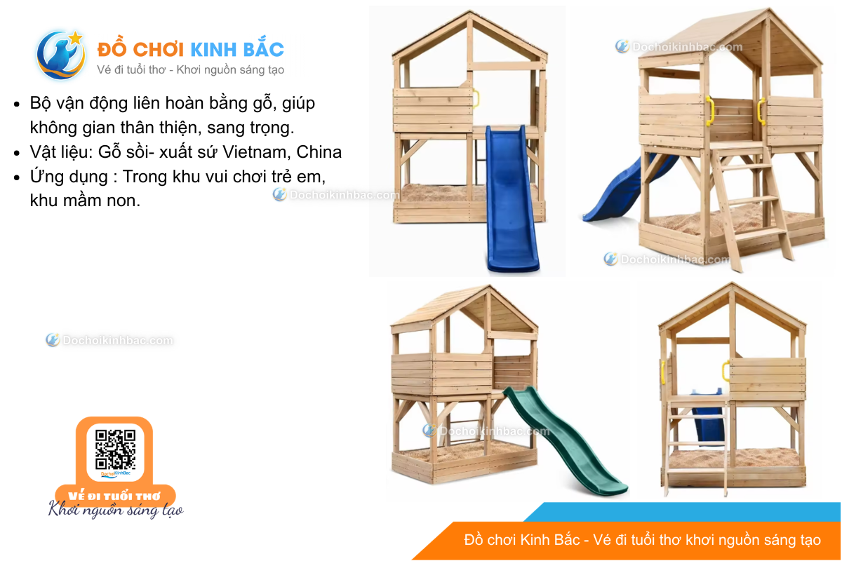 Vận động liên hoàn gỗ LHGOKB57 Dochoikinhbac Giải trí siêu hấp dẫn từ khu vui chơi trẻ em