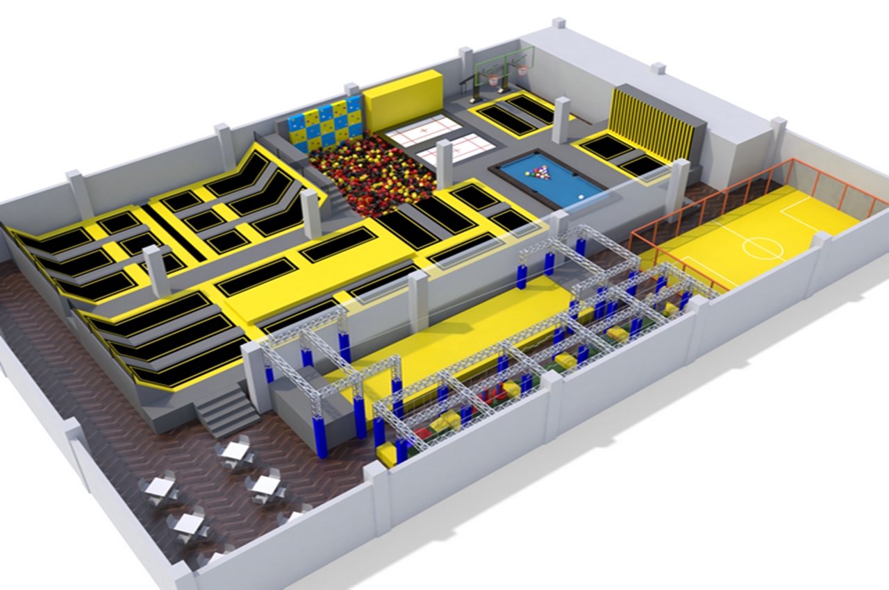 Công viên nhún nhảy KVCTP5909- Đấu trường bạt nhún chuẩn quốc tế thể thao olympic
