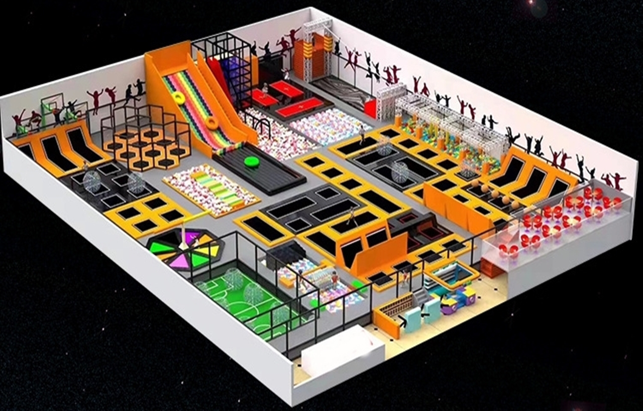 Khu Trampoline Arena KVCTP9002- Đấu trường nhào lộn nhún nhảy chuẩn quốc tế - Công viên bạt nhún