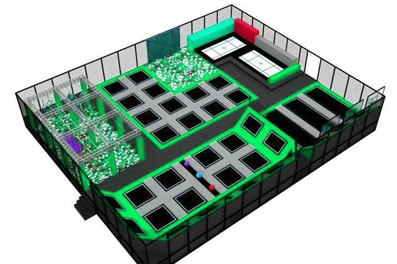 Đấu trường nhún nhảy KVCTP3512- Công viên bạt nhún -Trampoline park tổ hợp vui chơi giải trí