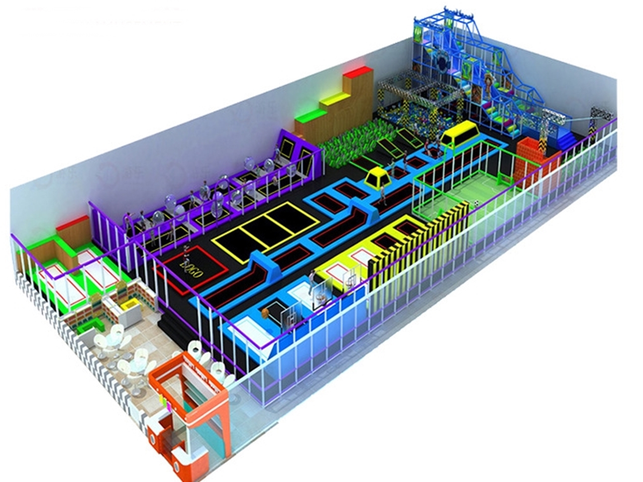 Trampoline arena KVCTP5916 Đấu trường bạt nhún nhào lộn nhún nhảy chuẩn quốc tế thể thao olympic