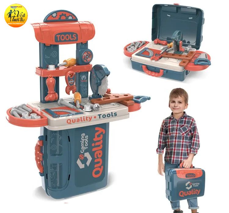 Bộ Đồ Chơi Dụng Cụ Sửa Chữa 3 Trong 1 KHNKB06 - Bé Trở Thành Thợ Cơ Khí Nhí