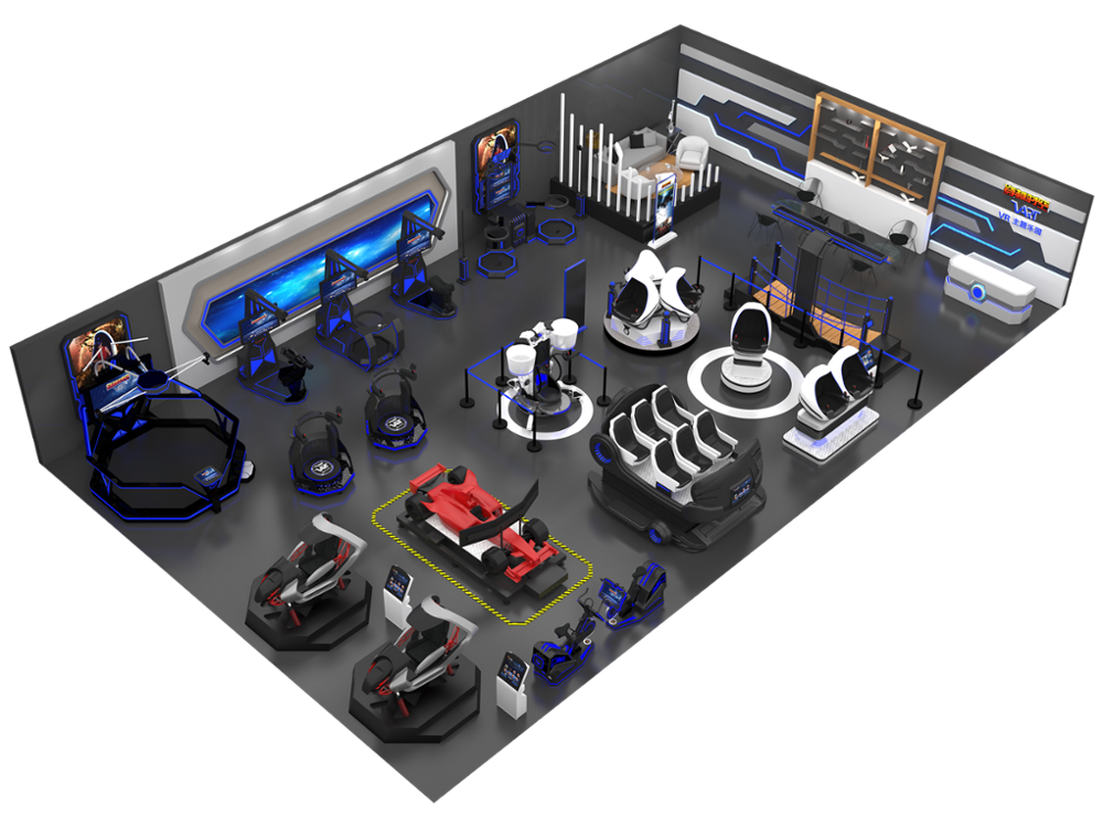 Khu Game VR - KVCGE1007 - 300 m2 Công viên game giải trí VR thực tế ảo  - Game thùng siêu thị giải trí VR