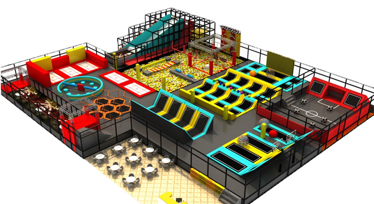 Đấu trường bạt nhún KVCTP9011- Trampoline park rộng lớn chuẩn quốc tế - Công viên bạt nhún vôi nhộn