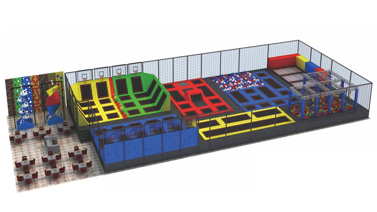Đấu trường bạt nhún KVCTP9007- Trampoline park rộng lớn chuẩn quốc tế - Công viên bạt nhún vôi nhộn