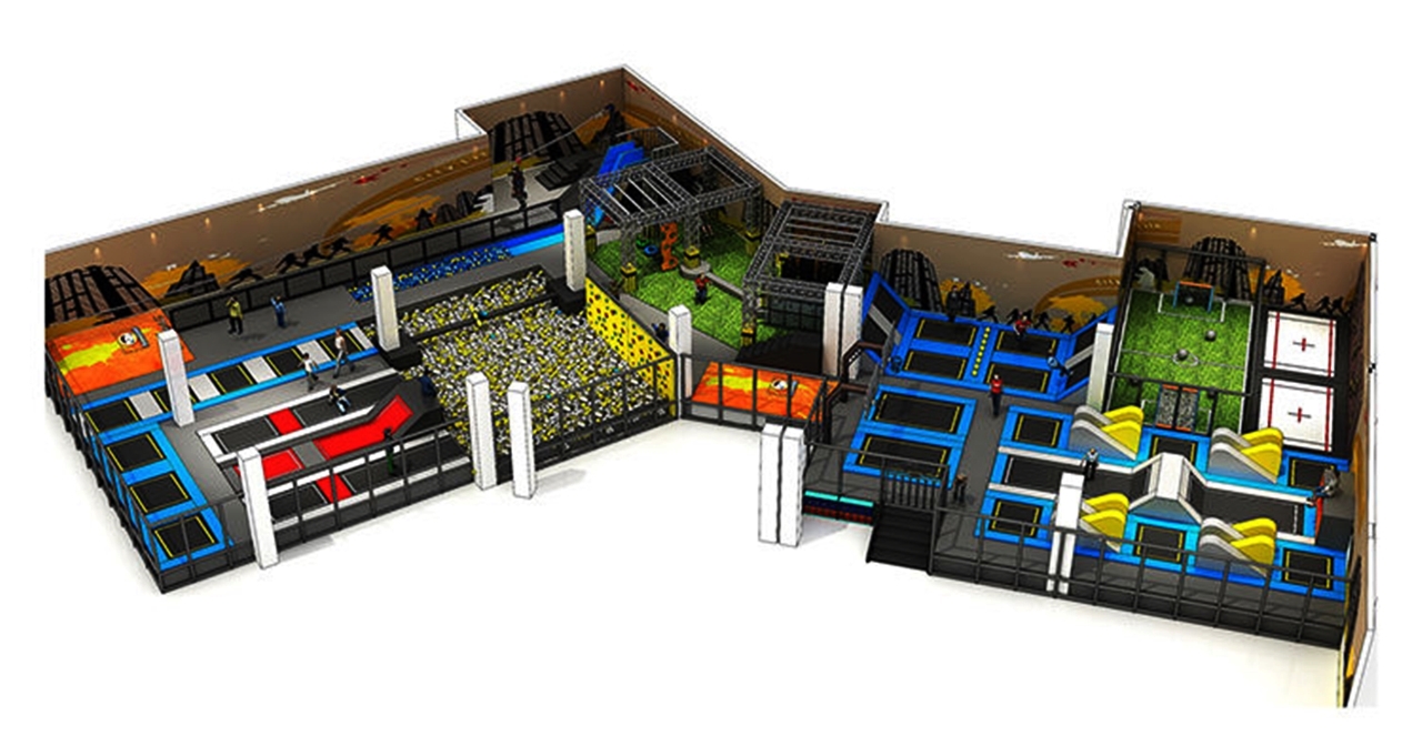Khu Trampoline Arena KVCTP9004- Đấu trường nhào lộn nhún nhảy chuẩn quốc tế - Công viên bạt nhún