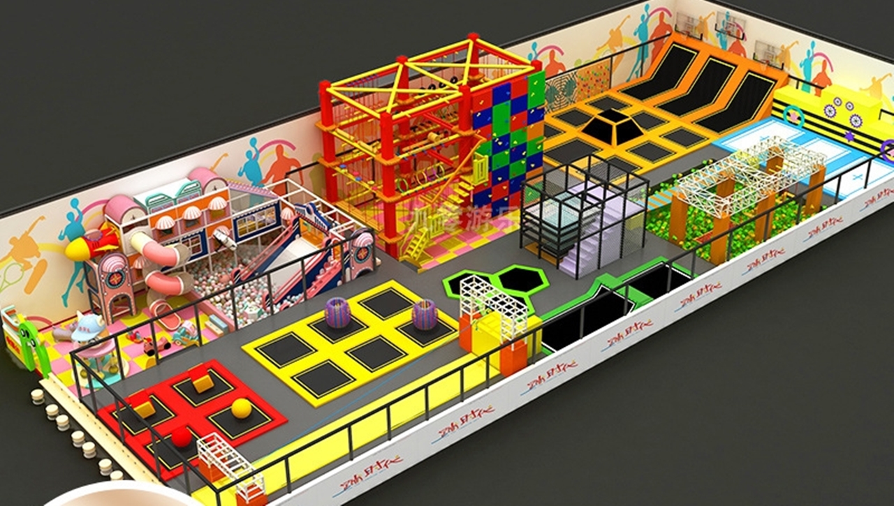 Công viên bạt nhún KVCTP5932- Trampoline park chuẩn quốc tế - Đấu trường nhảo lộn thể thao