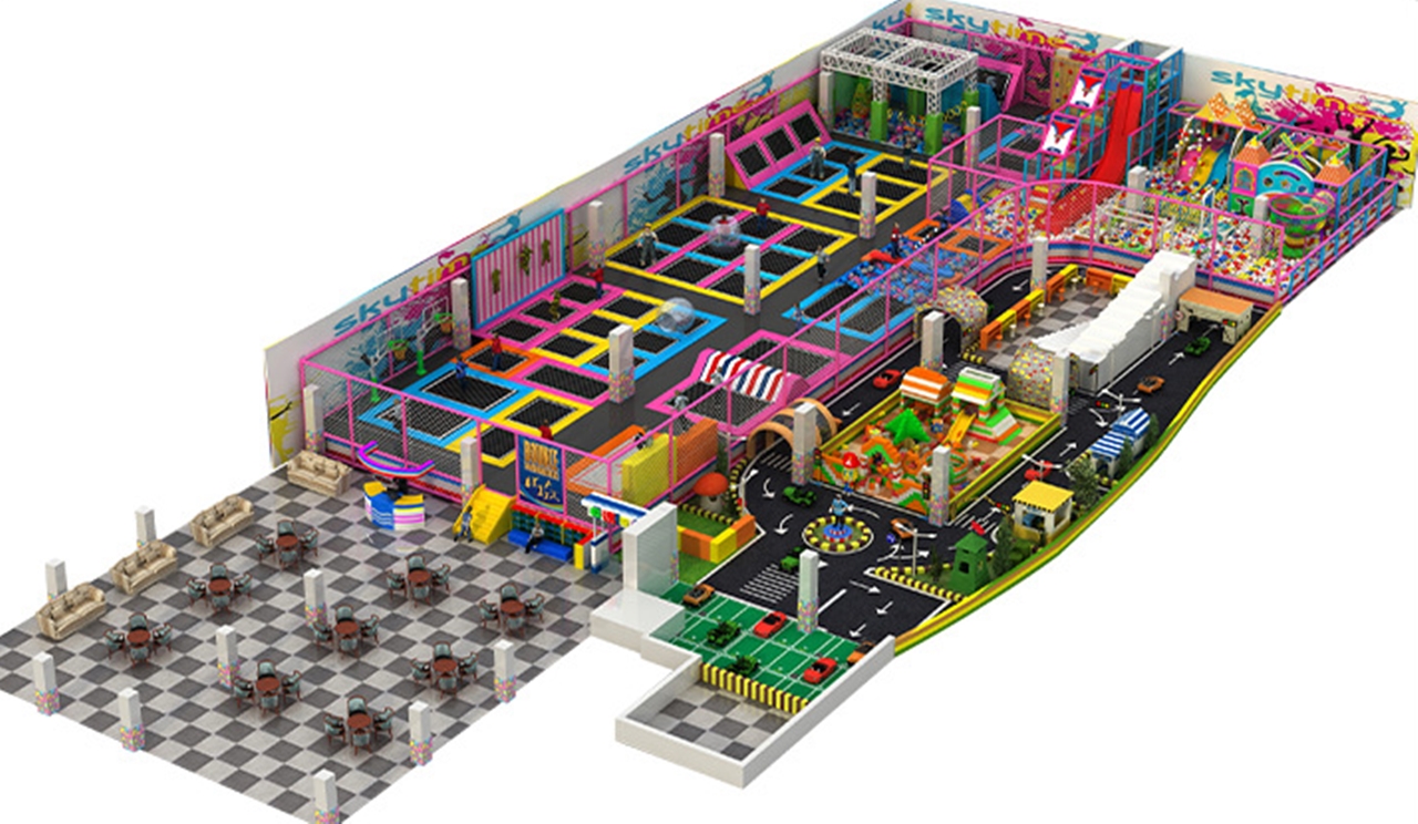 Công viên bạt nhún KVCTP5934- Trampoline park chuẩn quốc tế - Đấu trường nhảo lộn thể thao