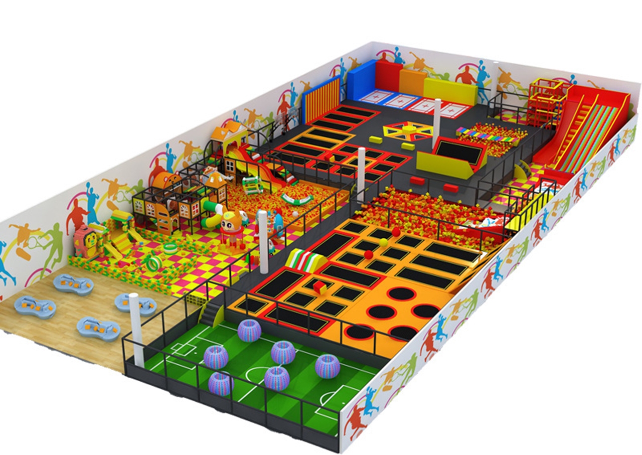 Đấu trường bạt nhún KVCTP9016- Trampoline park rộng lớn chuẩn quốc tế - Công viên bạt nhún vôi nhộn