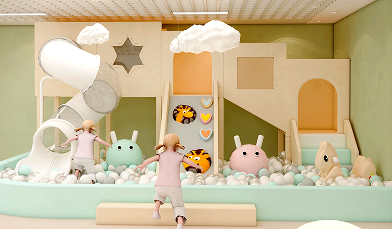 Nhà liên hoàn KVCTE0195- Báo giá nhà bóng cầu trượt liên hoàn- Indoor play ground Đồ chơi kinh bắc