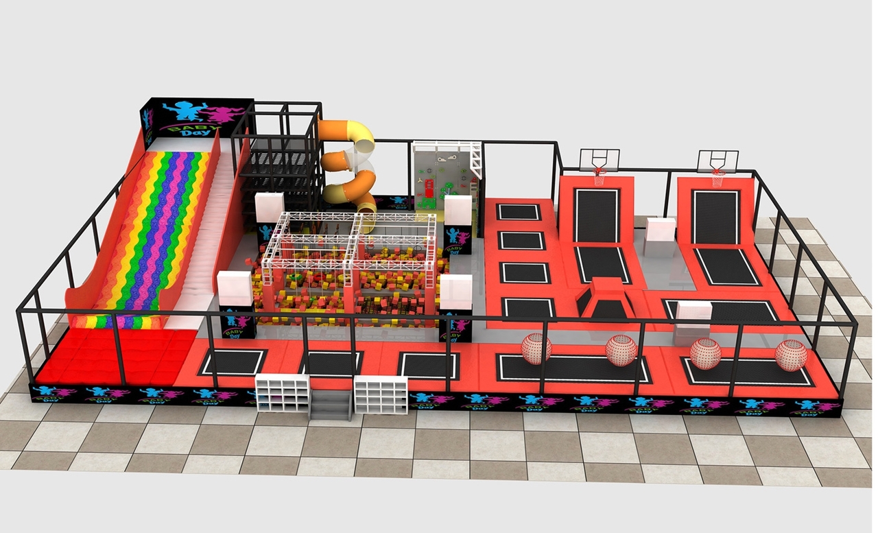 Đấu trường nhún nhảy KVCTP3508- Công viên bạt nhún -Trampoline park tổ hợp vui chơi giải trí