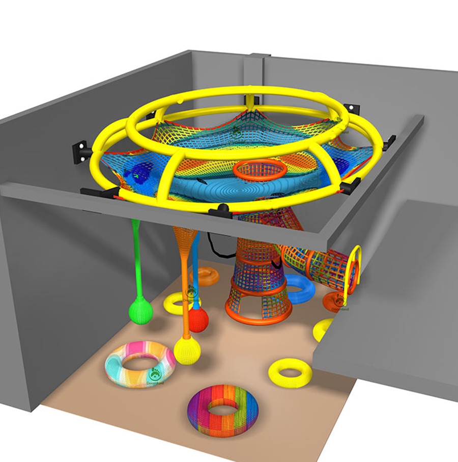 Trò chơi Lưới leo núi Rainbow sky LNDTKB01 Dochoikinhbac trong nhà hấp dẫn trẻ em trong khu vui chơi giải trí