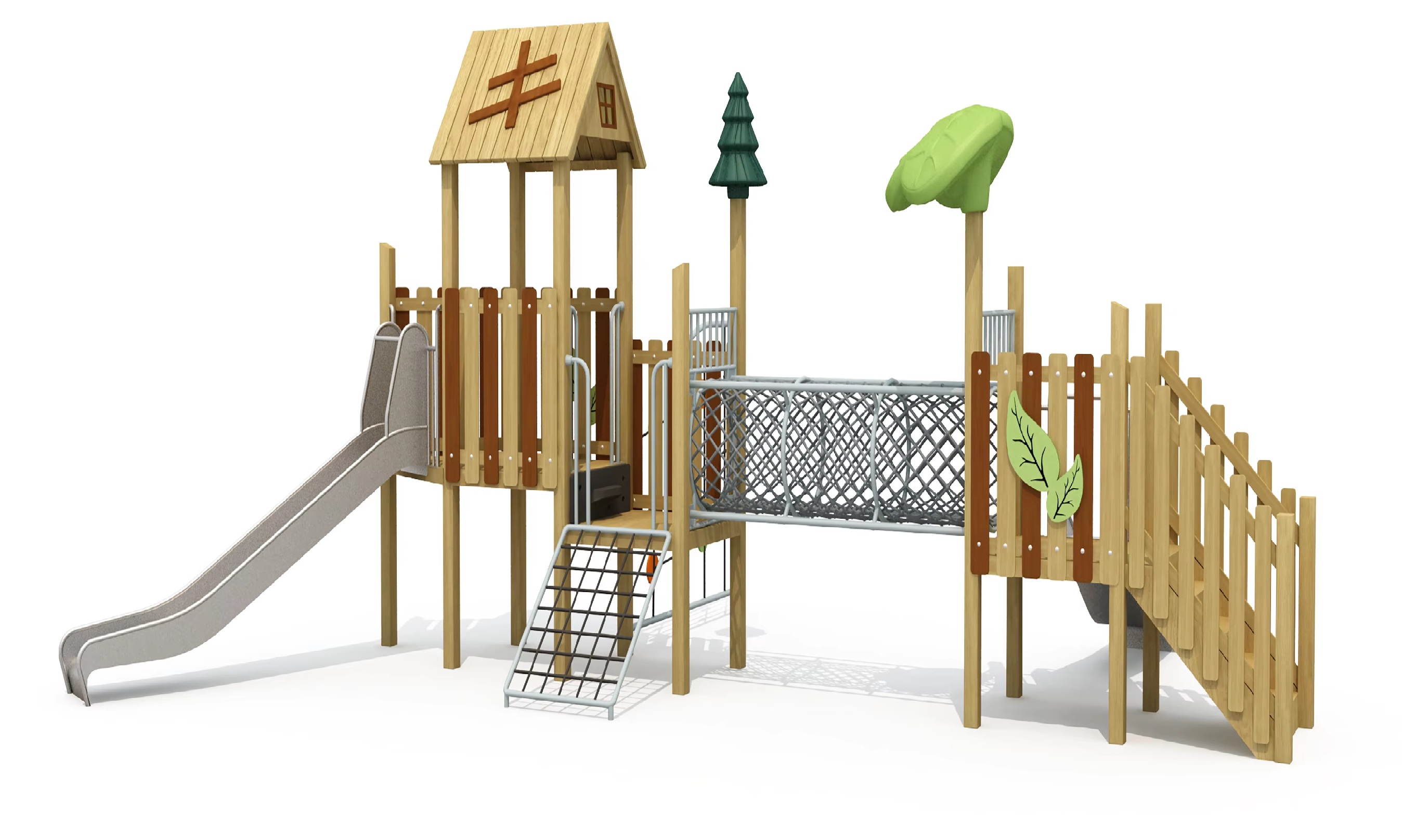 Liên hoàn cầu trượt dây thừng LHCTDTKB03 Dochoikinhbac - Trò chơi công viên thu hút bền bỉ