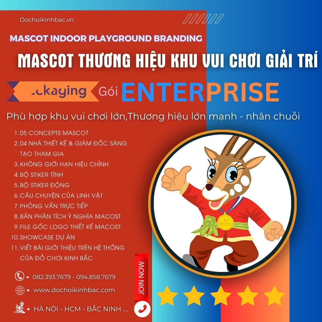 Mascot Linh vật đại diện khu vui chơi ENTERPRISE - Phù hợp khu vui chơi lớn,Thương hiệu lớn mạnh - nhân chuỗi