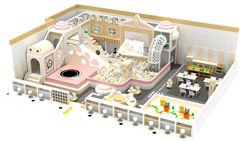 Nhà liên hoàn KVCTE0188- Báo giá nhà bóng cầu trượt liên hoàn- Indoor play ground Đồ chơi kinh bắc