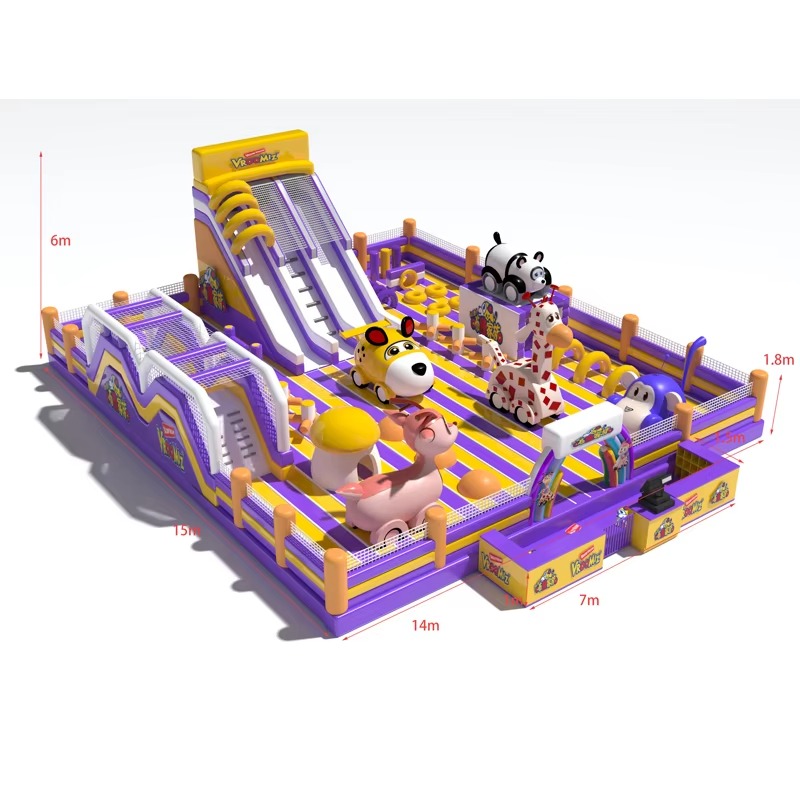 Nhà phao nhà hơi liên hoàn NPNHKB02 Dochoikinhbac - Khu trò chơi phao hơi vui nhộn