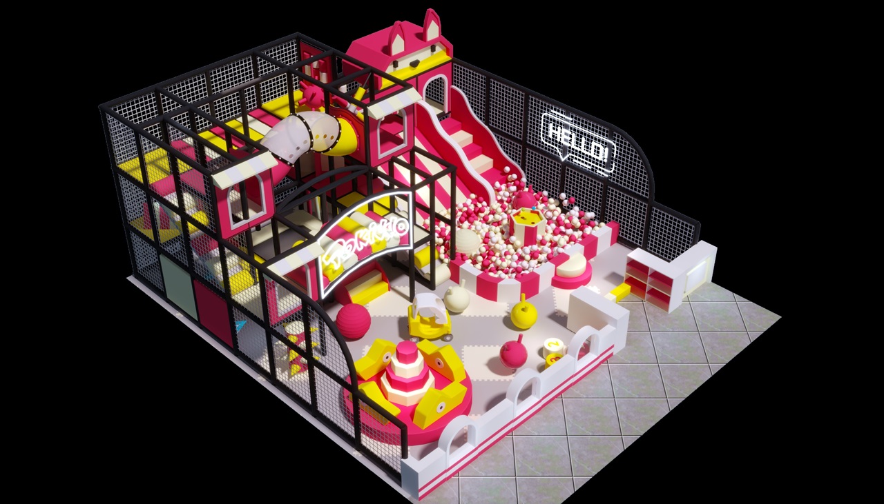 Nhà liên hoàn KVCTE0191- Báo giá nhà bóng cầu trượt liên hoàn- Indoor play ground Đồ chơi kinh bắc