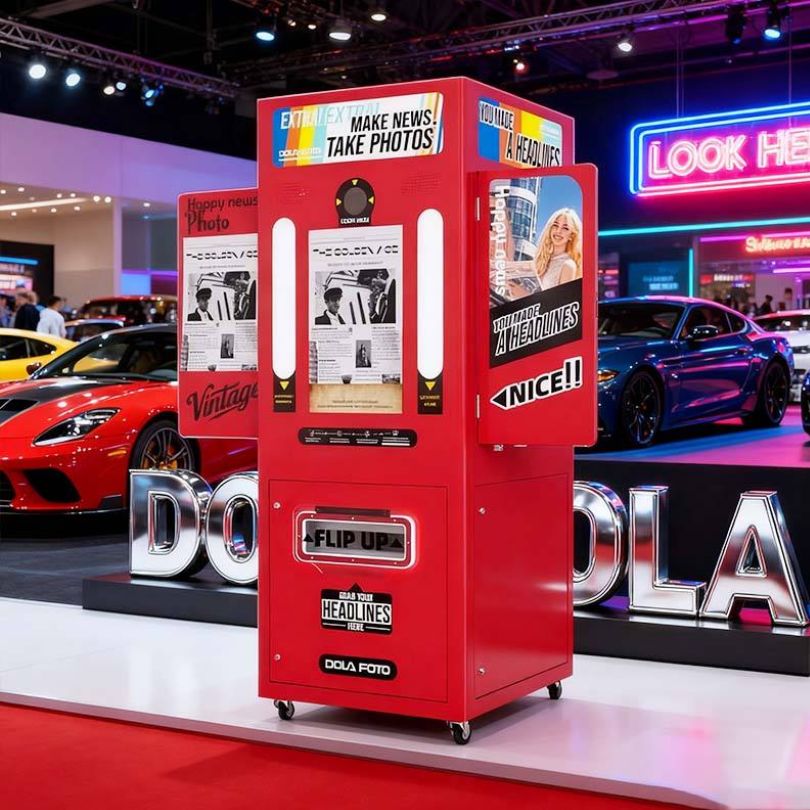 Máy Photo Booth Hàn Quốc Màu Đỏ Nổi Bật PTBKB02 Dochoikinhbac