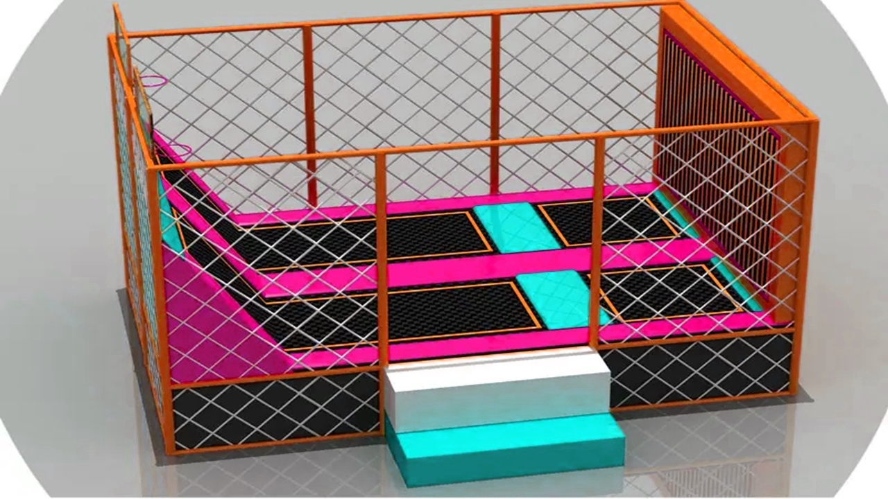 Báo giá Mô hình Sàn nhún trampoline dính tường Model trampoline KVCTP0126