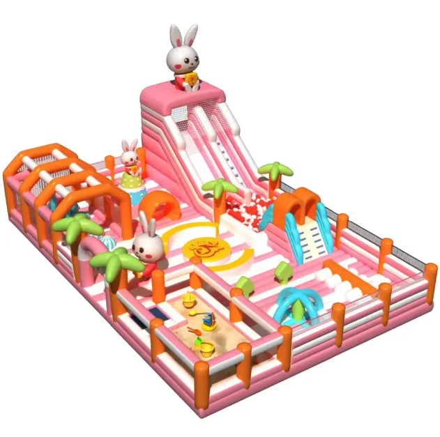 Nhà phao nhà hơi liên hoàn NPNHLHKB04 Dochoikinhbac - Khu trò chơi phao hơi vui nhộn