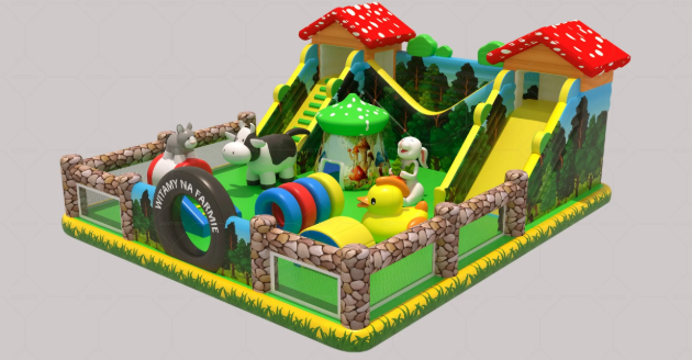 Nhà phao nhà hơi liên hoàn NPNHLHKB07 Dochoikinhbac - Khu trò chơi phao hơi vui nhộn