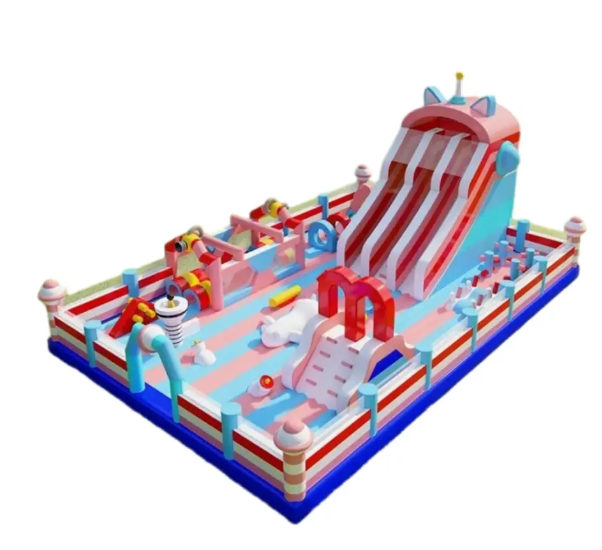 Nhà phao nhà hơi liên hoàn NPNHLHKB08 Dochoikinhbac - Khu trò chơi phao hơi vui nhộn