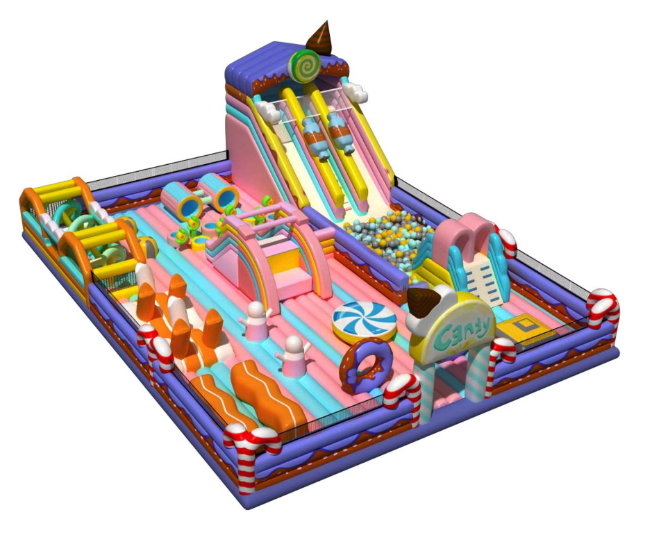 Nhà phao nhà hơi liên hoàn NPNHLHKB11 Dochoikinhbac - Khu trò chơi phao hơi vui nhộn