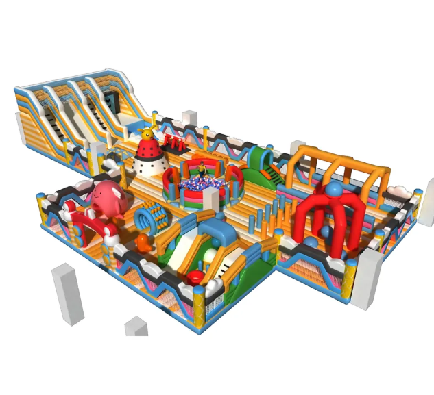 Nhà phao nhà hơi liên hoàn NPNHLHKB18 Dochoikinhbac - Khu trò chơi phao hơi vui nhộn