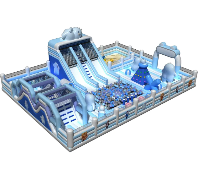 Nhà phao nhà hơi liên hoàn NPNHLHKB21 Dochoikinhbac - Khu trò chơi phao hơi vui nhộn