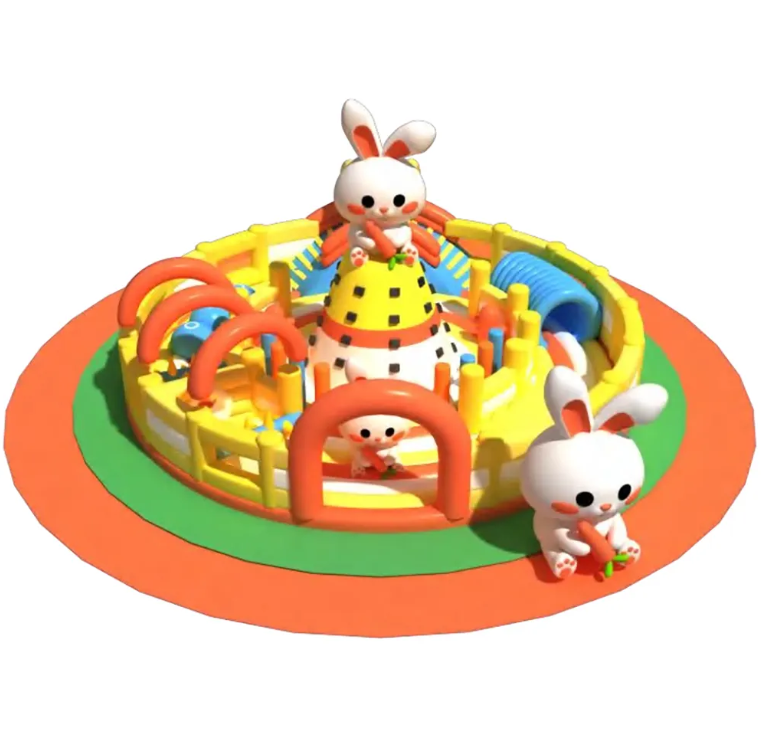 Nhà phao nhà hơi liên hoàn NPNHLHKB25 Dochoikinhbac - Khu trò chơi phao hơi vui nhộn