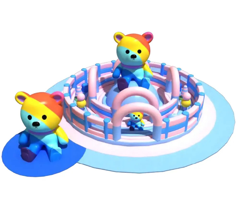 Nhà phao nhà hơi liên hoàn NPNHLHKB28 Dochoikinhbac - Khu trò chơi phao hơi vui nhộn