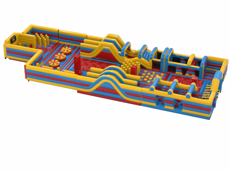 Nhà phao nhà hơi liên hoàn NPNHLHKB34 Dochoikinhbac - Khu trò chơi phao hơi vui nhộn