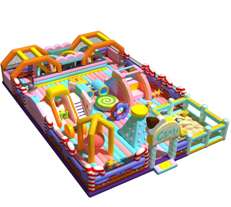 Nhà phao nhà hơi liên hoàn NPNHLHKB35 Dochoikinhbac - Khu trò chơi phao hơi vui nhộn