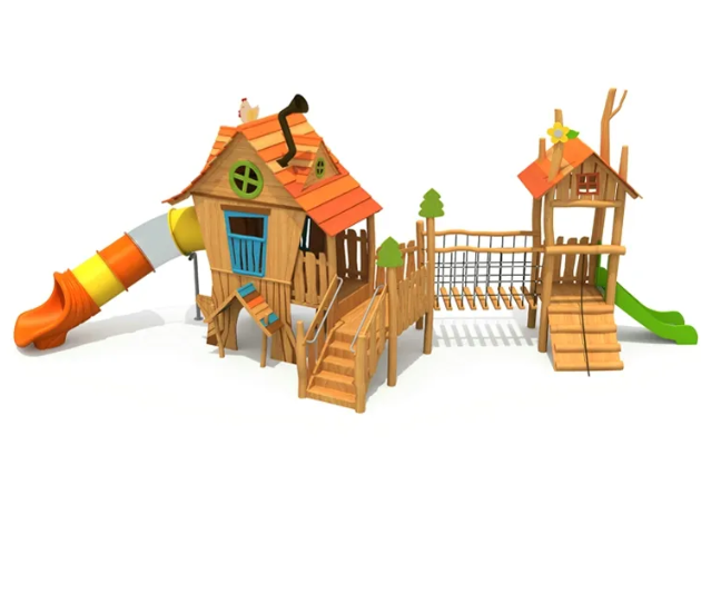 Cầu trượt liên hoàn gỗ LHGOKB17 Dochoikinhbac Giải trí siêu hấp dẫn từ khu vui chơi trẻ em