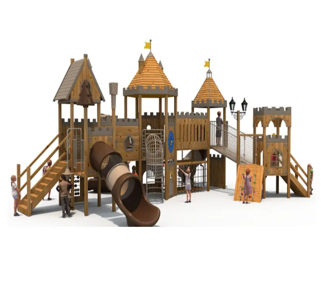 Cầu trượt liên hoàn gỗ LHGOKB20 Dochoikinhbac Giải trí siêu hấp dẫn từ khu vui chơi trẻ em