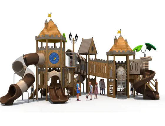 Cầu trượt liên hoàn gỗ LHGOKB21 Dochoikinhbac Giải trí siêu hấp dẫn từ khu vui chơi trẻ em