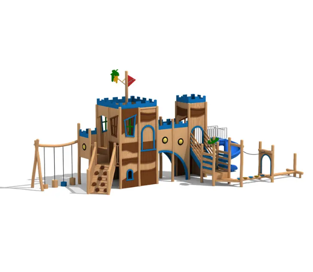 Cầu trượt liên hoàn gỗ LHGOKB22 Dochoikinhbac Giải trí siêu hấp dẫn từ khu vui chơi trẻ em