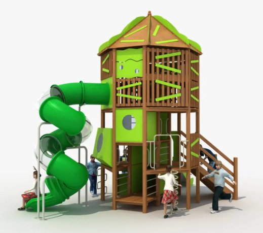 Cầu trượt liên hoàn gỗ LHGOKB23 Dochoikinhbac Giải trí siêu hấp dẫn từ khu vui chơi trẻ em