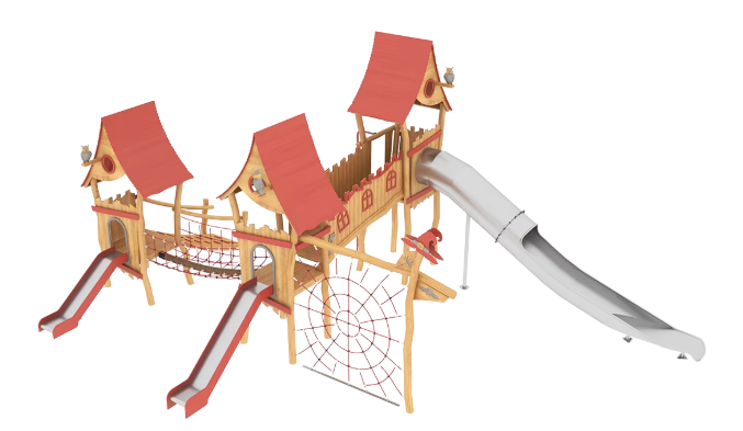 Cầu trượt liên hoàn gỗ LHGOKB27 Dochoikinhbac Giải trí siêu hấp dẫn từ khu vui chơi trẻ em