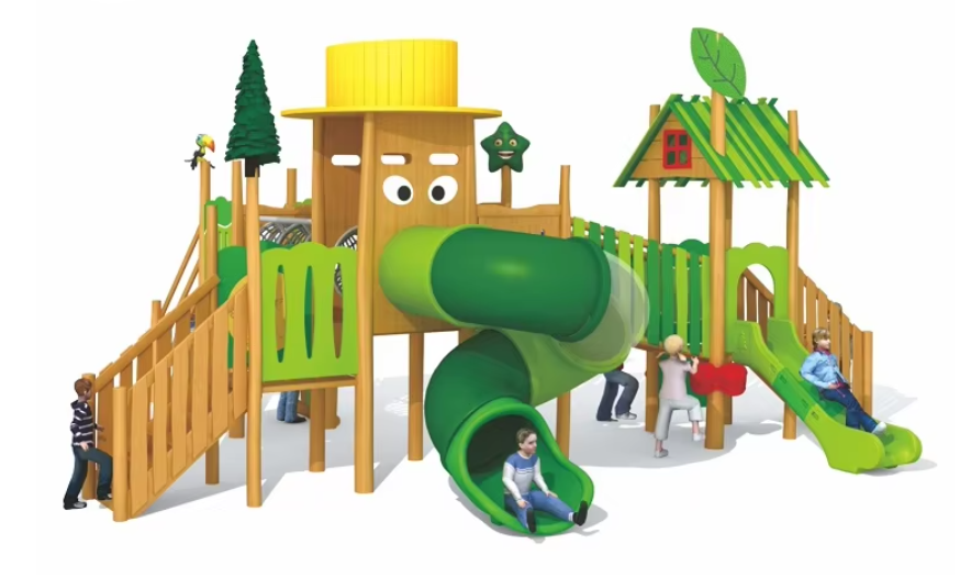 Cầu trượt liên hoàn gỗ LHGOKB30 Dochoikinhbac Giải trí siêu hấp dẫn từ khu vui chơi trẻ em