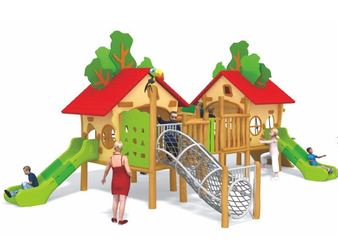 Cầu trượt liên hoàn gỗ LHGOKB31 Dochoikinhbac Giải trí siêu hấp dẫn từ khu vui chơi trẻ em